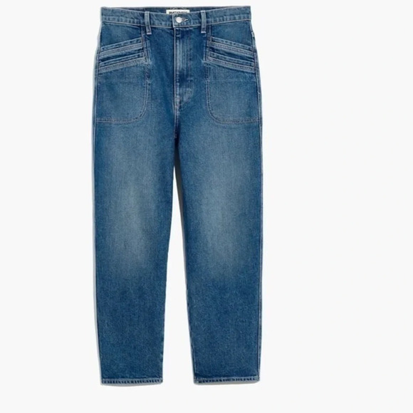 New Madewell Rivet & Thread High Rise Relaxed Straight Jeans - Picture 6 of 11